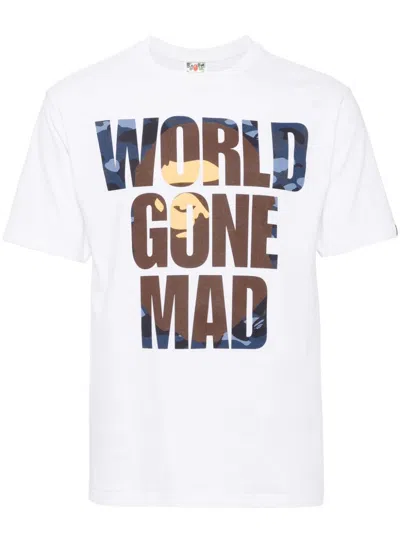 A Bathing Ape Graphic Print T-shirt In White