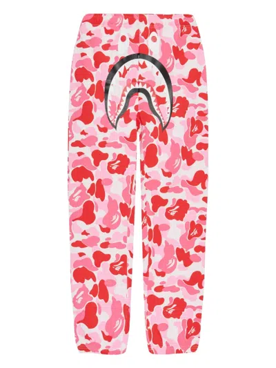 A Bathing Ape Graphic-print Trousers In Pink