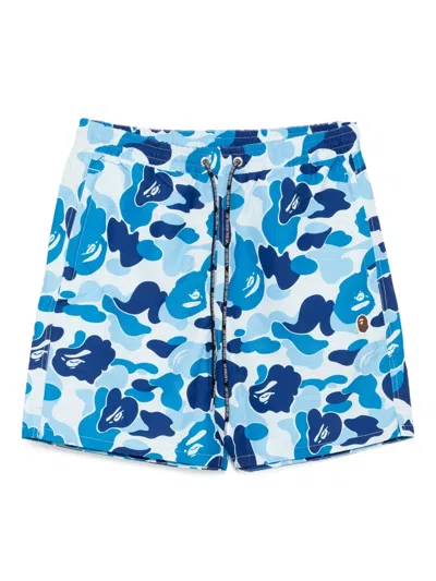 A Bathing Ape Graphic-printed Shorts In Blue