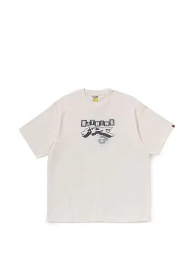 A Bathing Ape Graphic-print Cotton T-shirt In Neutral