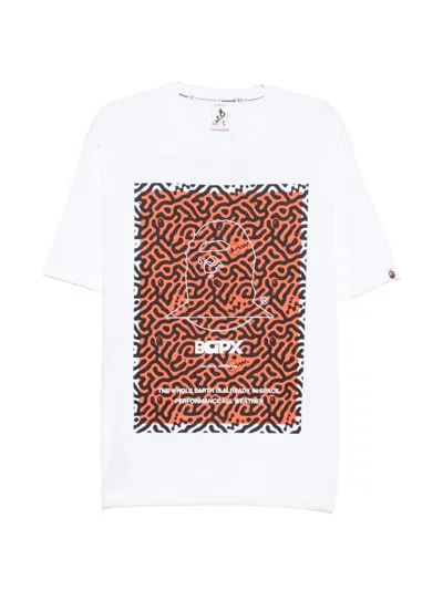 A Bathing Ape Graphic-print Drawstring T-shirt In White
