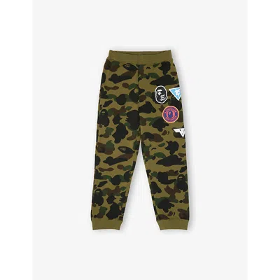 A Bathing Ape Kids' Green Camo Printed Cotton Jogging Bottoms 2