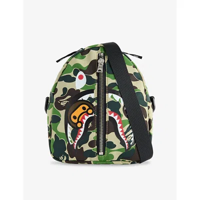 A Bathing Ape Green Kids' Camo Milo Woven Cross Body Bag