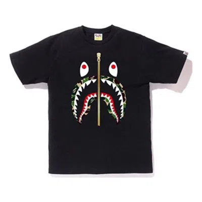 A Bathing Ape Half Zip Shark Face T-shirt 'black'