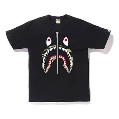 A Bathing Ape Half Zip Shark Face Tee 'black'