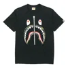 A Bathing Ape Half Zip Shark Face Tee 'black Green'