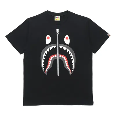 A Bathing Ape Half Zip Shark Tee 'black'