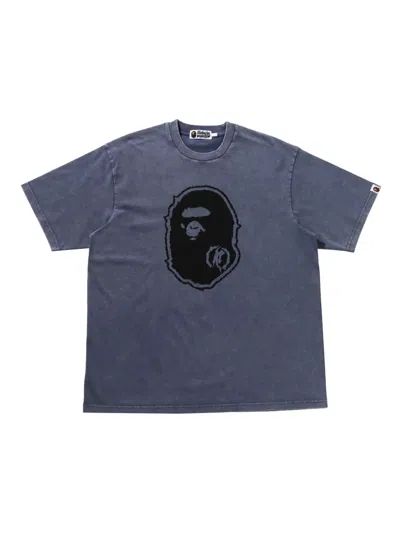A Bathing Ape Head Cotton T-shirt In Grey