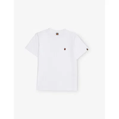 A Bathing Ape Kids' Head One Point Embroidered Cotton T-shirt 10-13