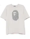 A Bathing Ape Ausgeblichenes T-shirt Mit Affenkopf In Grau