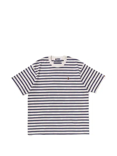A Bathing Ape Horizontal-striped T-shirt In Blue