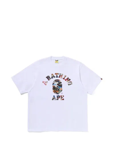 A Bathing Ape Hybrid Camo College Relaxed-fit T-shirt In Multi