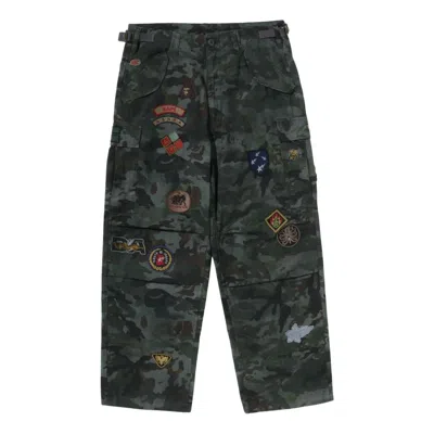 A Bathing Ape Hybrid Camo Multi Badge Cargo Pants 'green'