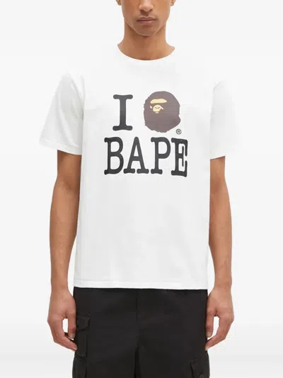 A Bathing Ape I Love Bape T-shirt In White