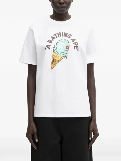 A Bathing Ape Ice Cream Graphic-print T-shirt In White