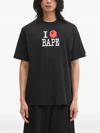 A Bathing Ape Inside Out Logo-print T-shirt In Black