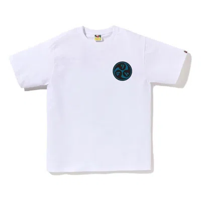 A Bathing Ape Japan Culture Mitsudomoe T-shirt 'white' In Burgundy