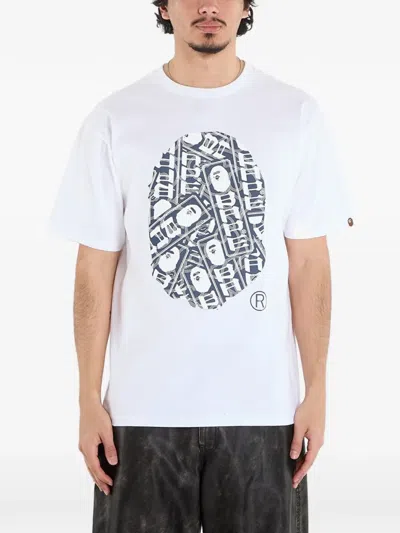 A Bathing Ape Japanese Camo Label T-shirt In White