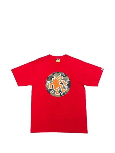 A Bathing Ape Keith Haring Graphic-print T-shirt In Red