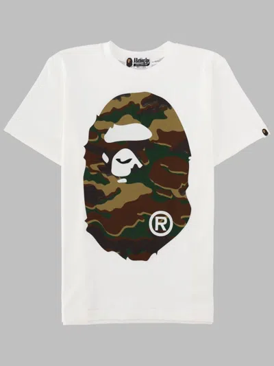A Bathing Ape Kids Camo Big Ape Logo Sweatshirt In White