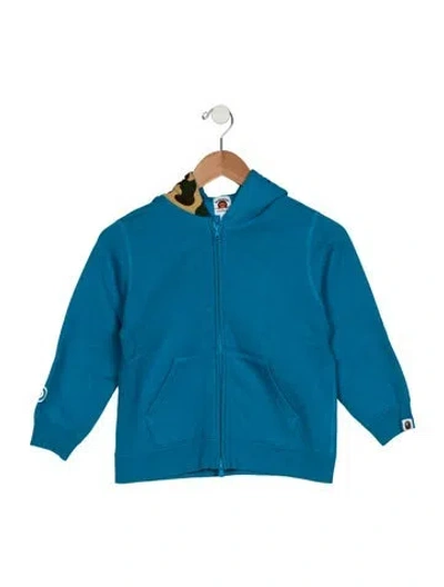 Pre-owned A Bathing Ape Kids Shark Zip In Blue