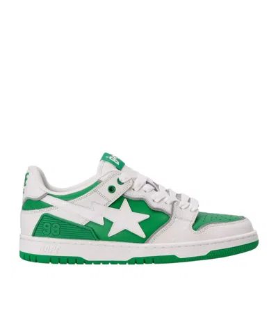 A Bathing Ape Laced Sneakers In White