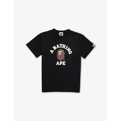 A Bathing Ape Kids' Lack Ape-head Short-sleeves Cotton-jersey T-shirt 2-9 In Black