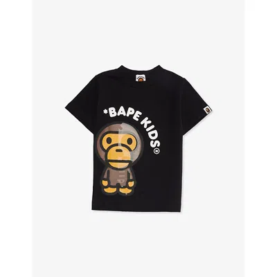 A Bathing Ape Kids' By Milo Glow In The Dark Graphic-print Cotton-jersey T-shirt 1-5 Years Black