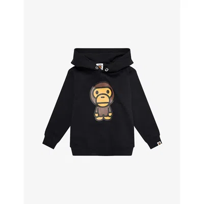 A Bathing Ape Kids' By Milo Graphic-print Cotton Hoody 2-9 In Black