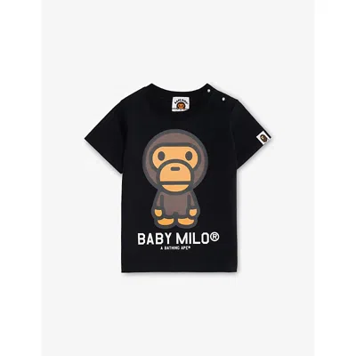 A Bathing Ape Babies' By Milo Graphic-print Cotton-jersey T-shirt 6-9 Months Black