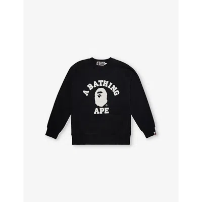 A Bathing Ape Kids' Lack College Logo-print Cotton-jersey Sweatshirt 10-13 Y In Black