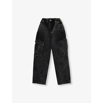 A Bathing Ape Kids' Patch-pocket Loose-fit Denim Jeans 10-13 Y In Black