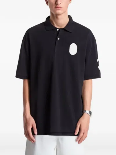A Bathing Ape Large Ape Head Relaxed-fit Polo Shirt In Black