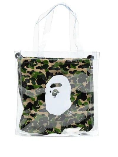 A Bathing Ape Large Tote Bag In Green