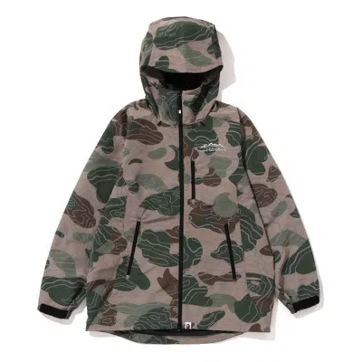 A Bathing Ape Layered Line Camo Shell Jacket 'beige' In Neutral