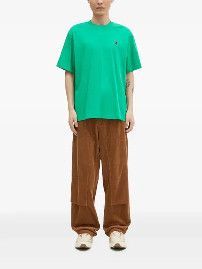 A Bathing Ape Logo-appliqué Cotton T-shirt In Green