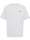 A Bathing Ape Embroidered-logo Cotton T-shirt In Grey