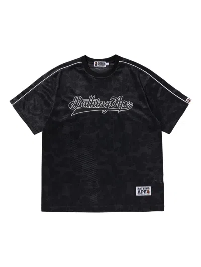 A Bathing Ape Logo贴花平纹针织衫 In Black