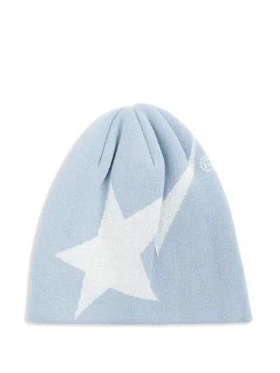 A Bathing Ape Logo Beanie Hat In Blue