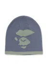 A Bathing Ape Logo Beanie Hat In Blue