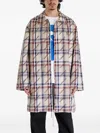 A Bathing Ape Logo-check Pattern Coat In Multi