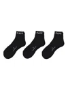 A Bathing Ape Logo-embellished Ankle Socks (pack Of Three) In Black
