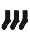 A Bathing Ape Logo-embellished Socks (pack Of Three) In Black