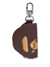 A Bathing Ape Logo-embossed Keyring In Brown