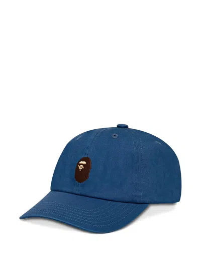 A Bathing Ape Logo-embroidered Cap In Blue