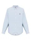 A Bathing Ape Logo-embroidered Shirt In Blue