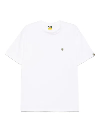 A Bathing Ape Logo-embroidered T-shirt In White