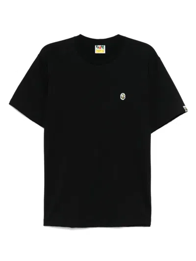 A Bathing Ape Logo-embroidered T-shirt In Black