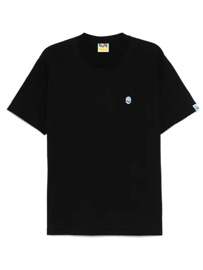 A Bathing Ape Logo-embroidered T-shirt In Black