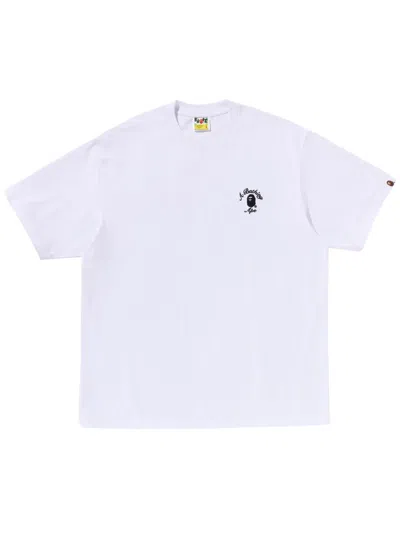 A Bathing Ape Logo-embroidered T-shirt In White